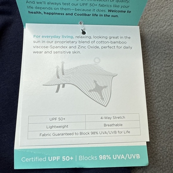 Coolibar Summer Leggings Womens Large Navy Travel Outdoor Stretch UPF Light NWT - Picture 8 of 15